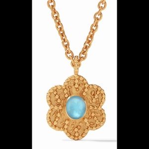 Julie Vos Colette Demi Pendant Necklace Pacific Blue